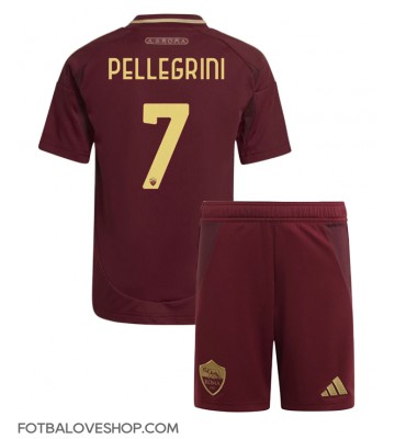 AS Roma Lorenzo Pellegrini #7 Dětské Domácí Dres 2024-25 Krátký Rukáv (+ trenýrky)